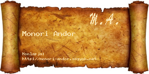 Monori Andor névjegykártya